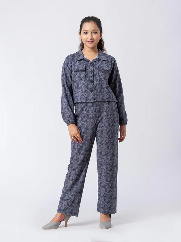 Grey_&_Navy_Blue_Cotton_Premium_&_Elegant_Regular_Fit_Co-Ord_Set_For_Girls
