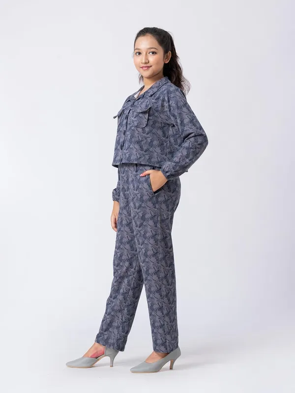 Grey_&_Navy_Blue_Cotton_Premium_&_Elegant_Regular_Fit_Co-Ord_Set_For_Girls