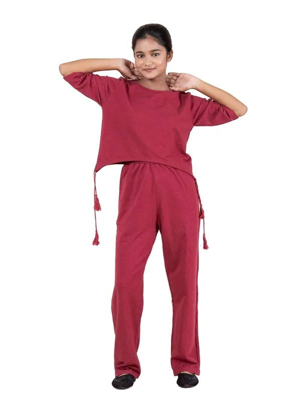 Maroon_Cotton_Premium_&_Elegant_Regular_Fit_Co-Ord_Set_For_Girls