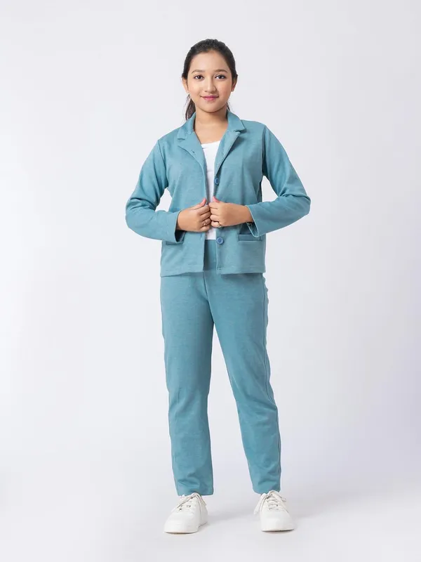 Blue_Cotton,_Poly_&_Spandex_Premium_&_Elegant_Regular_Fit_Co-Ord_Set_For_Girls