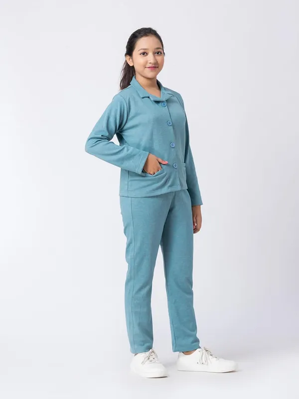 Blue_Cotton,_Poly_&_Spandex_Premium_&_Elegant_Regular_Fit_Co-Ord_Set_For_Girls