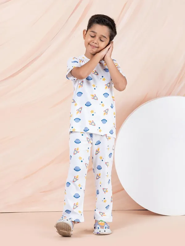 White_Cotton_Premium_&_Elegant_Regular_Fit_Night_Suit_For_Boys