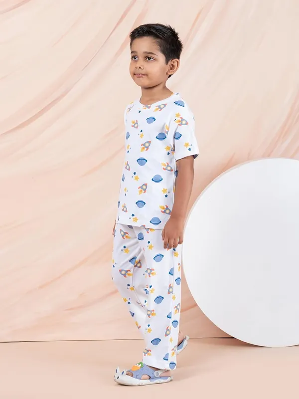 White_Cotton_Premium_&_Elegant_Regular_Fit_Night_Suit_For_Boys