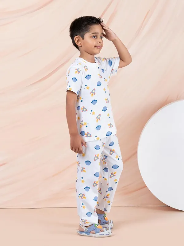 White_Cotton_Premium_&_Elegant_Regular_Fit_Night_Suit_For_Boys