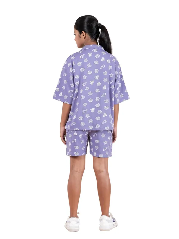 White_&_Purple_Cotton_Premium_&_Elegant_Regular_Fit_Co-Ord_Set_For_Girls