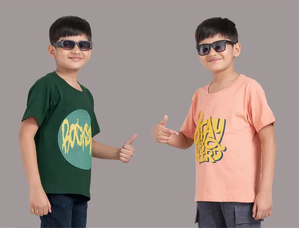 Dark_Green_&_Pink_Cotton_Premium_&_Elegant_Regular_Fit_T-Shirt_For_Boys_(Pack_Of_2)