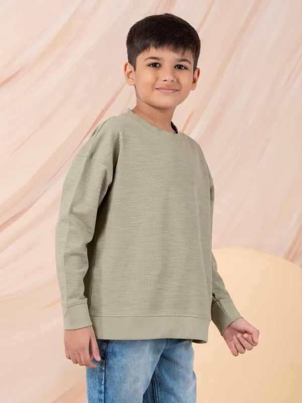 Green_Cotton_Structured_Knit_Full_Sleeves_Sweatshirt_For_Boys