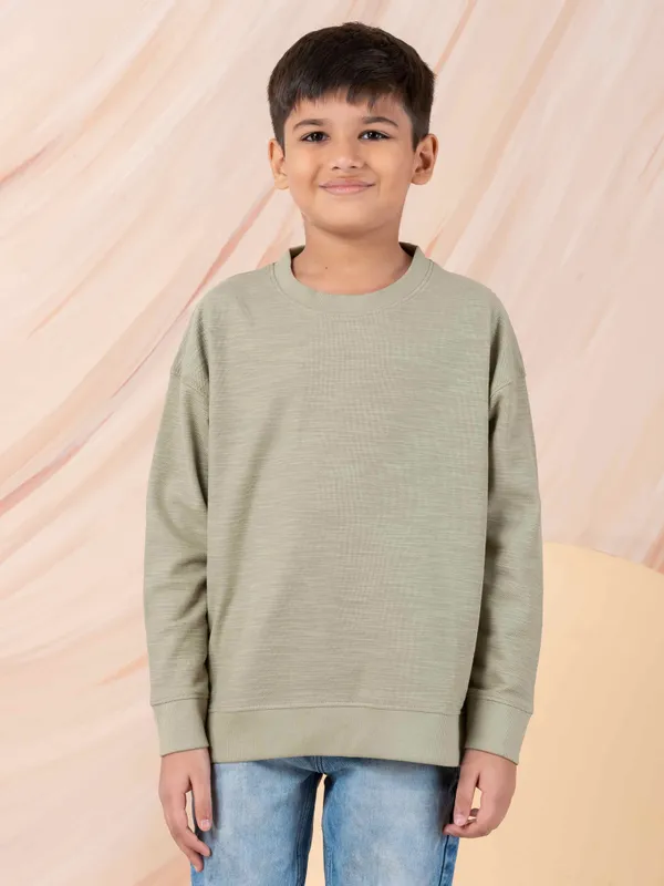 Green_Cotton_Structured_Knit_Full_Sleeves_Sweatshirt_For_Boys