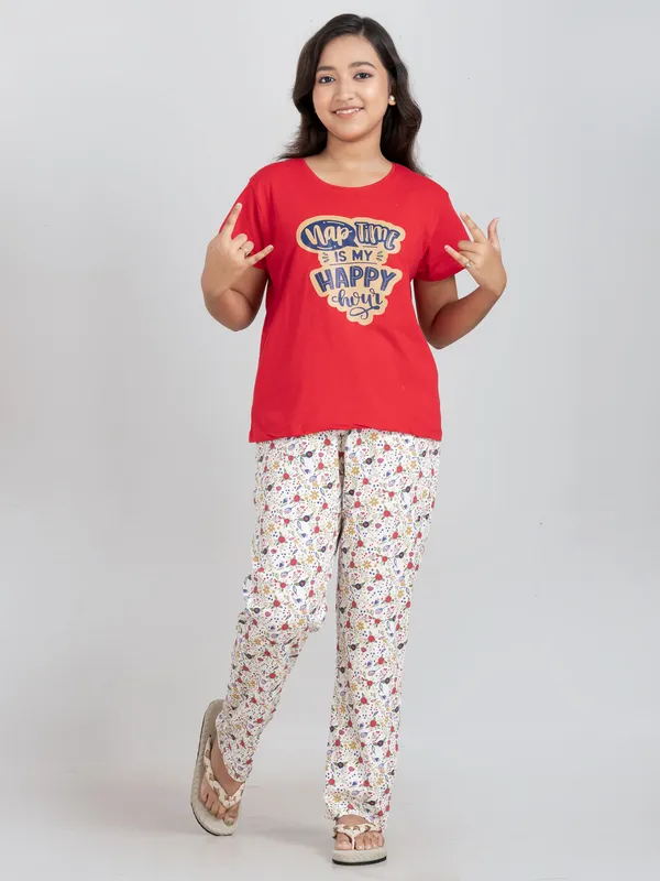 Red_Cotton_Premium_&_Elegant_Regular_Fit_Night_Suits_For_Girls