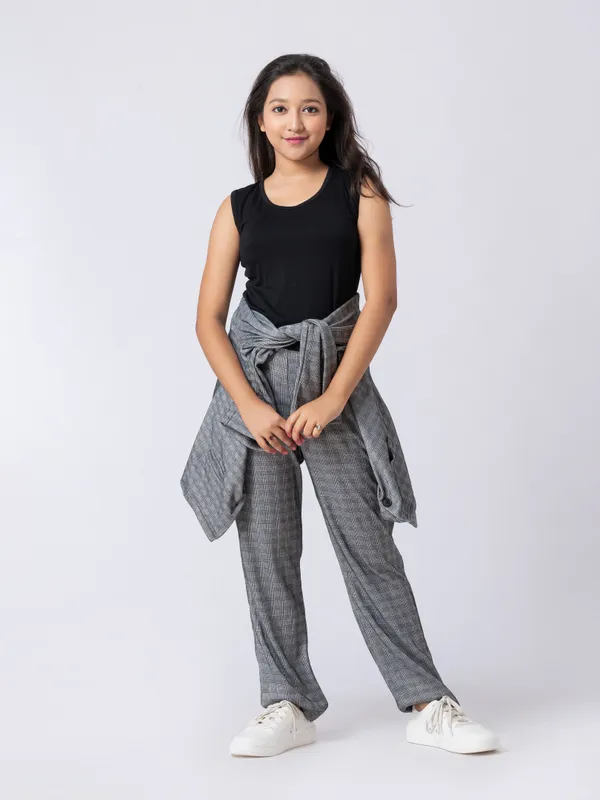 Taatoom_Black_big_checks_ponte_jackets_coord_sets,black