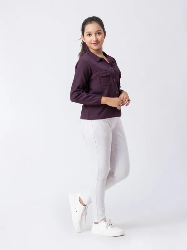 Purple_Cotton_,_Polyester_&_Spandex_Premium_&_Elegant_Regular_Fit_Jacket_For_Girls