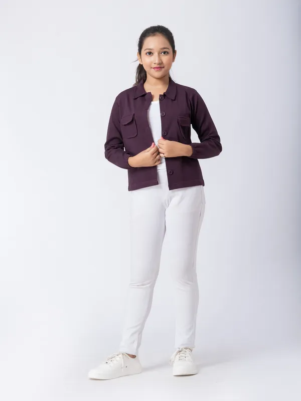 Purple_Cotton_,_Polyester_&_Spandex_Premium_&_Elegant_Regular_Fit_Jacket_For_Girls