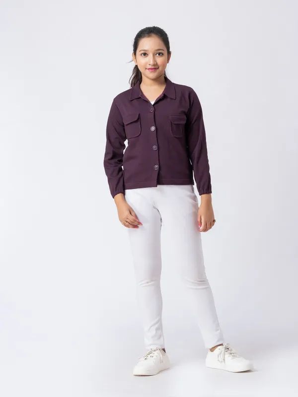 Purple_Cotton_,_Polyester_&_Spandex_Premium_&_Elegant_Regular_Fit_Jacket_For_Girls