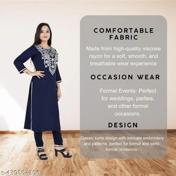 Blue_Stylish_Embroidered_Straight_Trending_Wear_Rayon_Three_Quarter_Sleeves_Short_Kurti_For_Women