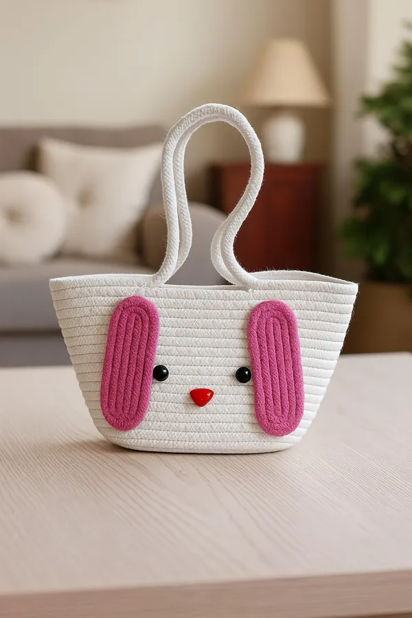 Pink_&_White_Floppy_Ears_Handwoven_Basket_Handheld_Bag_(SMALL)
