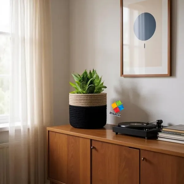 Beige_Black_Two-Tone_Ceramic_Plant_Pot,_20_Cm_X_20_Cm,_Modern_Textured_Design_For_Indoor_Plants