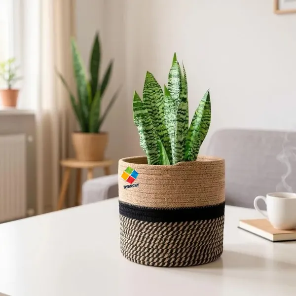 Beige_Black_(Multi)_Two-Tone_Ceramic_Plant_Pot,_20_Cm_X_20_Cm,_Modern_Textured_Design_For_Indoor_Plants