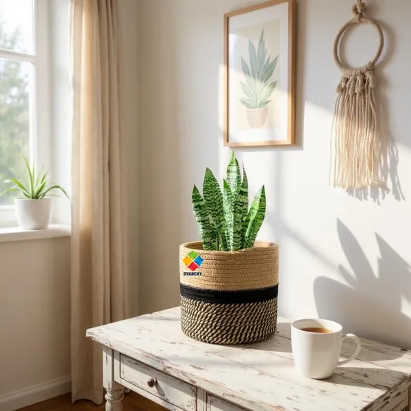 Beige_Black_(Multi)_Two-Tone_Ceramic_Plant_Pot,_20_Cm_X_20_Cm,_Modern_Textured_Design_For_Indoor_Plants