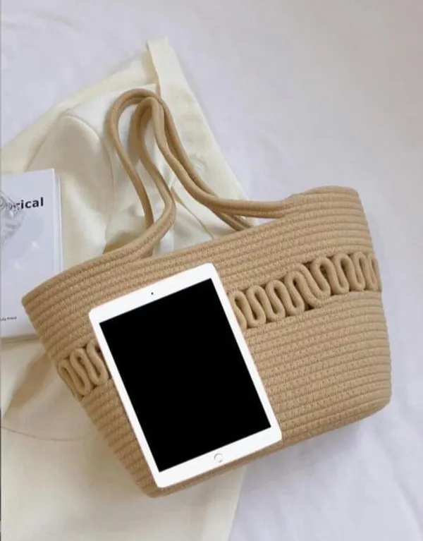 Beige_Cotton_Rope_Tote_Shoulder_Handbag_For_Women
