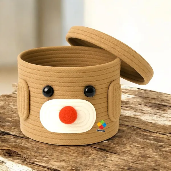 Beige_Cute_Animal_Face_Cotton_Rope_Storage_Basket_with_Lid__8x5_Inch