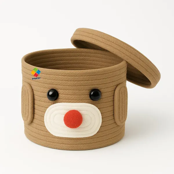 Beige_Cute_Animal_Face_Cotton_Rope_Storage_Basket_with_Lid__8x5_Inch