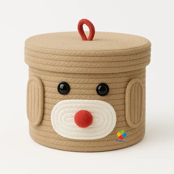 Beige_Cute_Animal_Face_Cotton_Rope_Storage_Basket_with_Lid__8x5_Inch