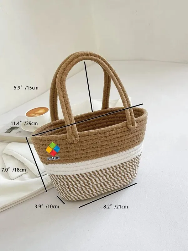 Beige_Elegance_Woven_Duo_Tone_Handheld_Bag_With_Zip_(Small)