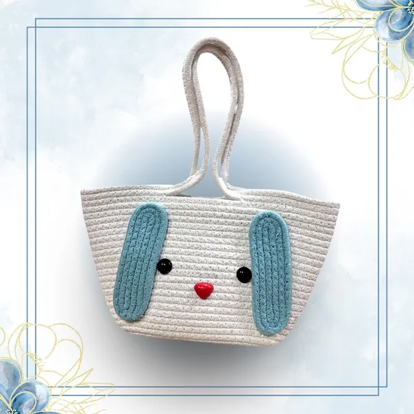 Blue_&_White_Floppy_Ears_Handwoven_Basket_Handheld_Bag_(SMALL)