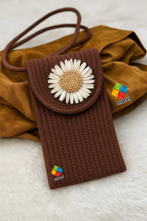 Brown_Stylish_Handcrafted_Sling_Mobile_Pouch_Cross_Body_Phone_Bag_For_Women_&_Girls