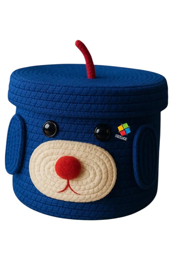 Dark_Blue_Cute_Animal_Face_Cotton_Rope_Storage_Basket_with_Lid__8x5_Inch