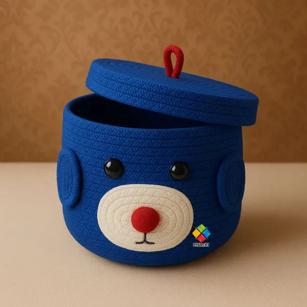 Dark_Blue_Cute_Animal_Face_Cotton_Rope_Storage_Basket_with_Lid__8x5_Inch