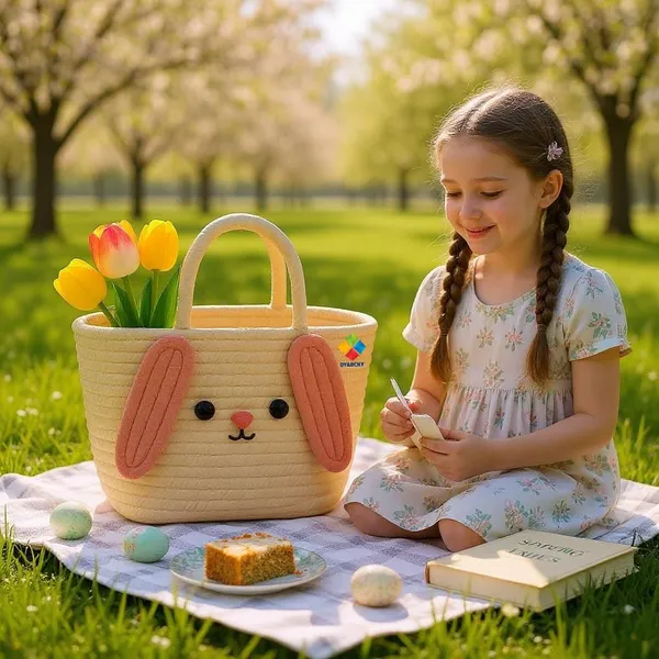 Pink_&_White_Floppy_Ears_Handwoven_Basket_Large_Handheld_Bag