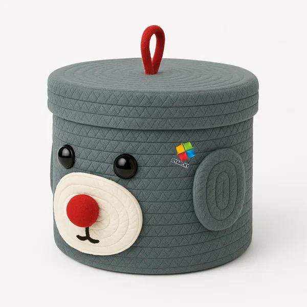 Grey_Cute_Animal_Face_Cotton_Rope_Storage_Basket_with_Lid__8x5_Inch