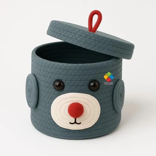 Grey_Cute_Animal_Face_Cotton_Rope_Storage_Basket_with_Lid__8x5_Inch