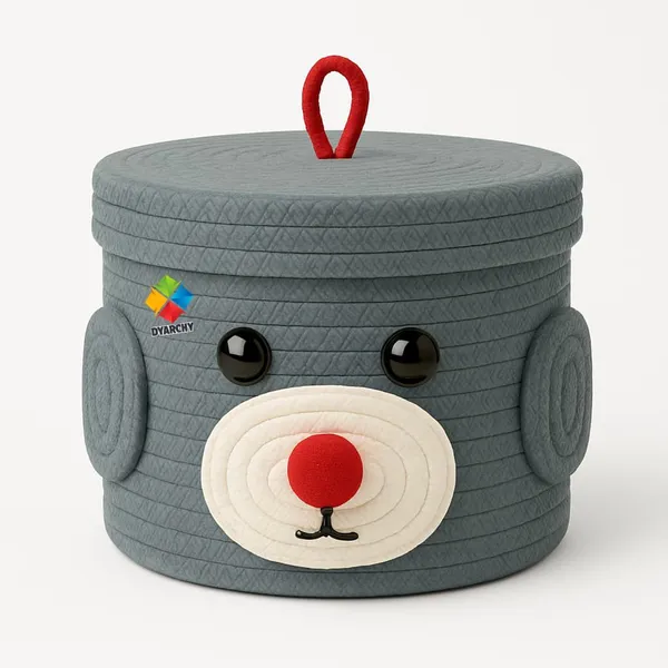 Grey_Cute_Animal_Face_Cotton_Rope_Storage_Basket_with_Lid__8x5_Inch