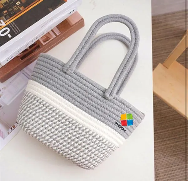 Grey_Elegance_Woven_Duo_Tone_Handheld_Bag_With_Zip_(Small)
