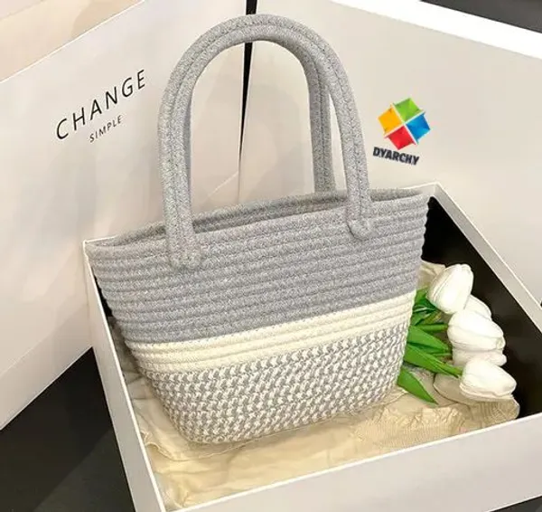 Grey_Elegance_Woven_Duo_Tone_Handheld_Bag_With_Zip_(Small)