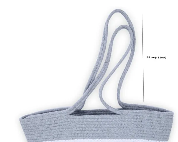 Grey_&_Aqua_blue_Large_Capacity_Cotton_Tote_Handbag_with_Zip__Casual_Shopping_&_Travel_Bag
