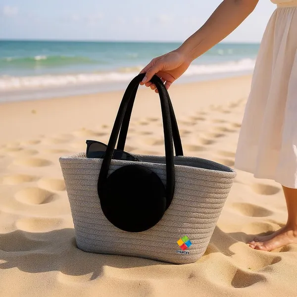 Grey_Black_Handle_Classic_Carry_Large_Handheld_Bag