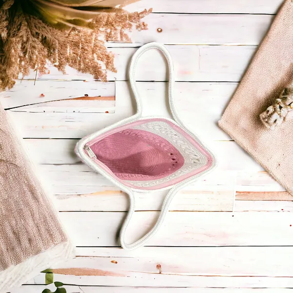 Pink_&_White_Cotton_Rope_Tote_Shoulder_Handbag_For_Women