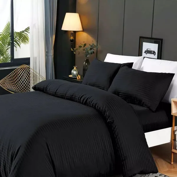 Premium_Satin_Striped_Queen_Size_Bedding_Set__Comforter,_Bedsheet_&_Pillow_Covers_(BLACK)