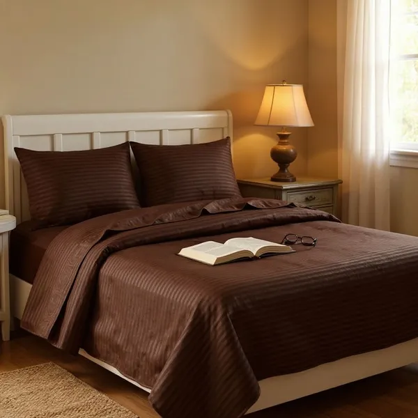 Premium_Satin_Striped_Queen_Size_Bedding_Set__Comforter,_Bedsheet_&_Pillow_Covers_(COFFEE)