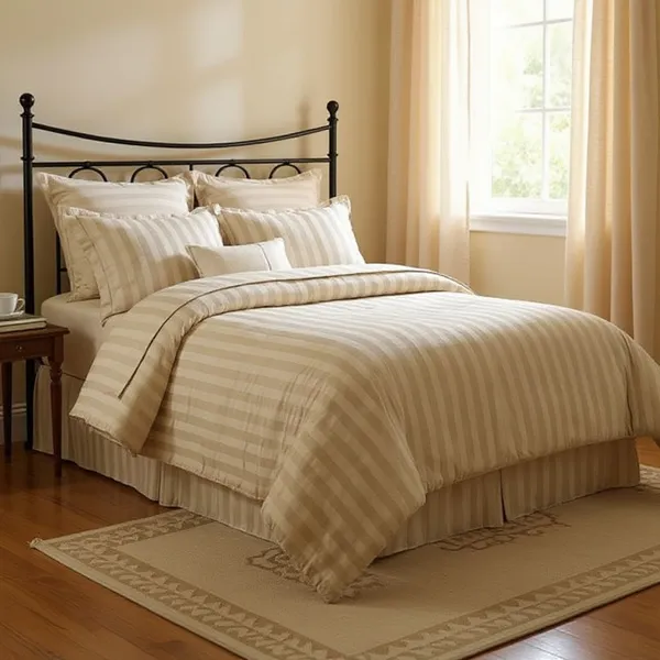 Premium_Satin_Striped_Queen_Size_Bedding_Set__Comforter,_Bedsheet_&_Pillow_Covers_(CREAM)