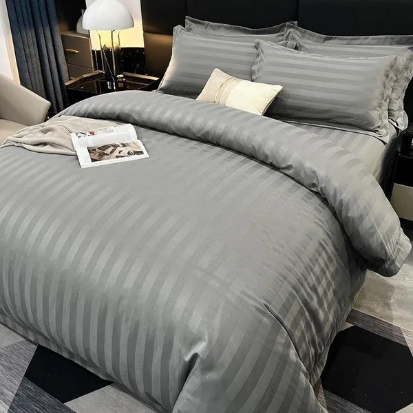 Premium_Satin_Striped_Queen_Size_Bedding_Set__Comforter,_Bedsheet_&_Pillow_Covers_(GREY)