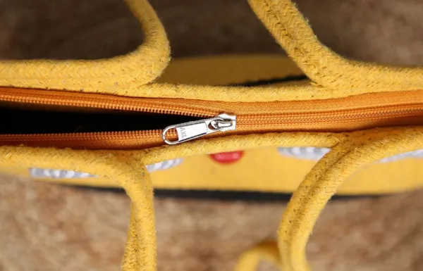 Yellow_&_Black_Large_Capacity_Cotton_Tote_Handbag_with_Zip__Casual_Shopping_&_Travel_Bag
