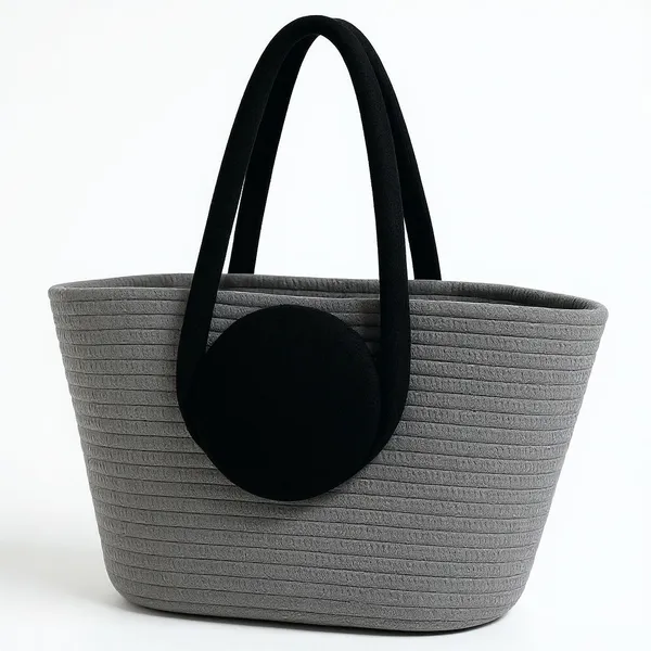 Grey_black_Handle_Classic_Carry_Handheld_Bag_(Small)