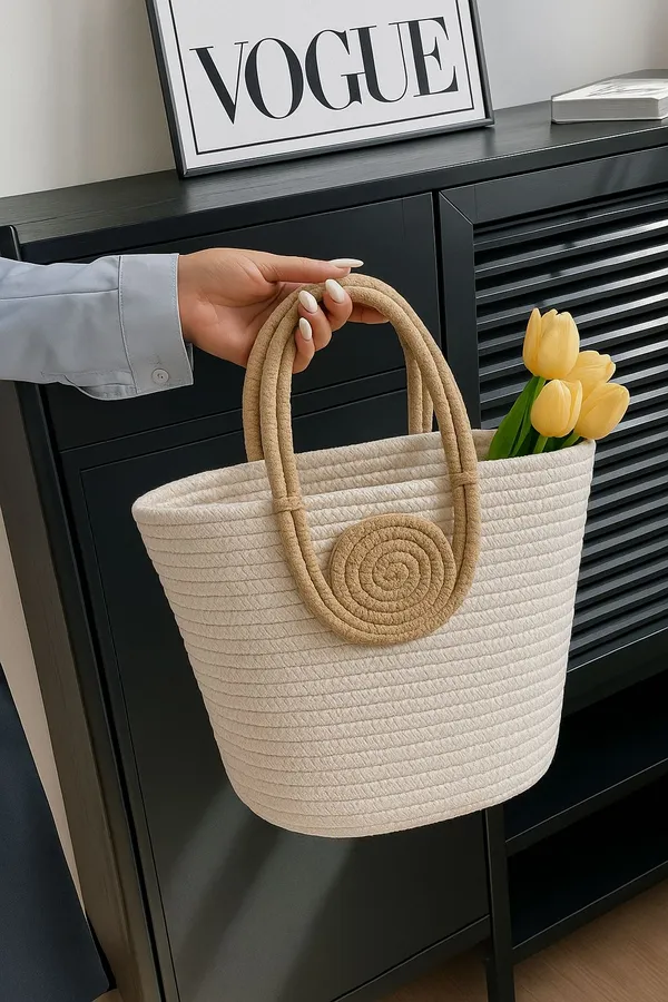 Ivory_Beige_Handle_Classic_Carry_Handheld_Bag_(Large)