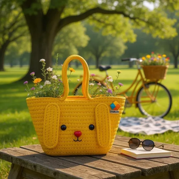 Yellow_Floppy_Ears_Handwoven_Basket_Large_Handheld_Bag