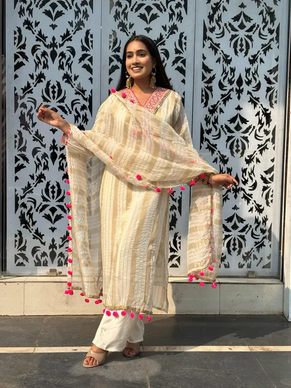 Ivory–gold_striped_kurta_set