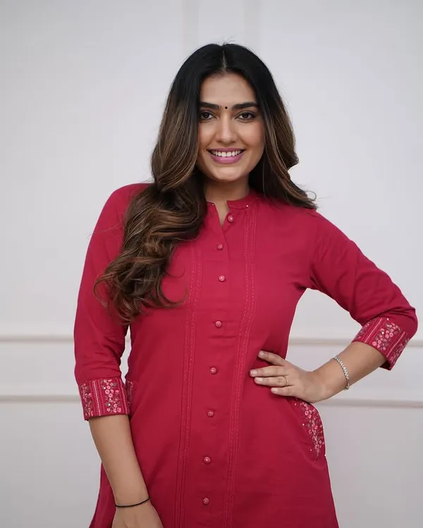 Rose_Pink_Cotton_Blend_Kurti_Set_For_Women